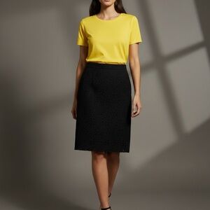 J.Crew No. 2 Pencil Skirt Navy Eyelet Cotton 6